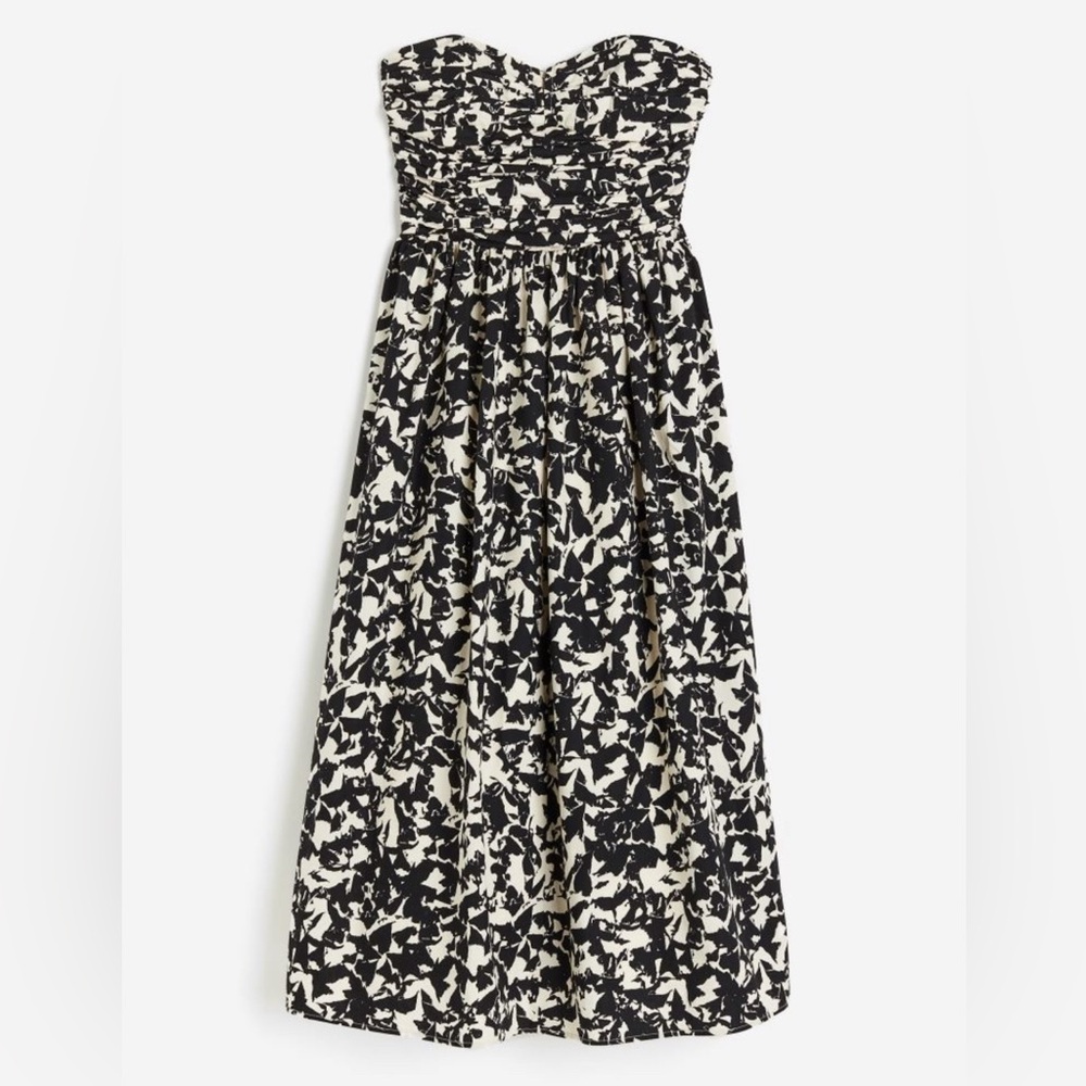 H&M BANDEAU PATTERNED DRESS - S2536